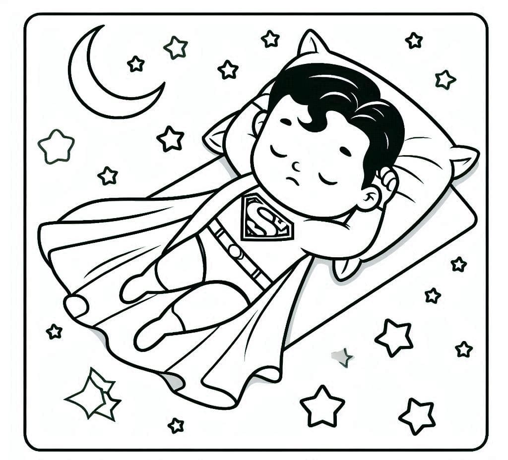 Desenho de Superman Dormindo para colorir