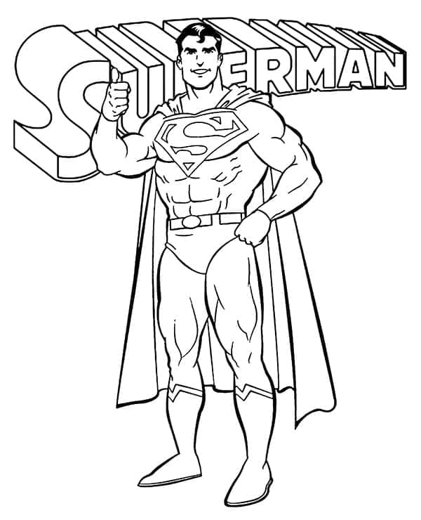 Desenho de Superman Feliz para colorir