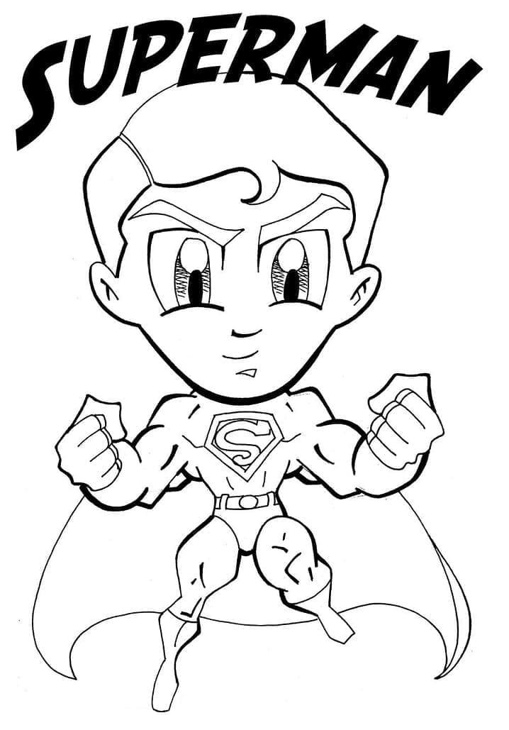 Desenho de Superman Fofo para colorir