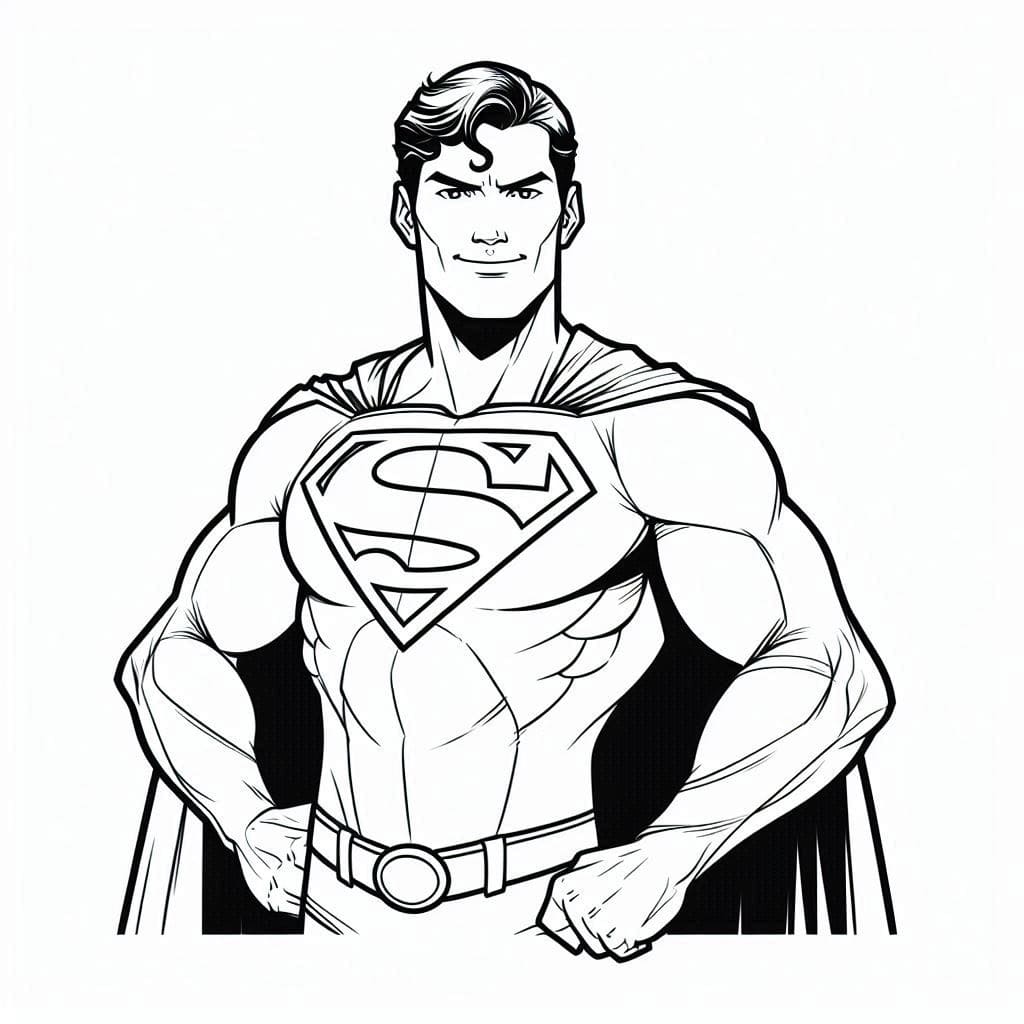 Desenho de Superman Muito Alegre para colorir