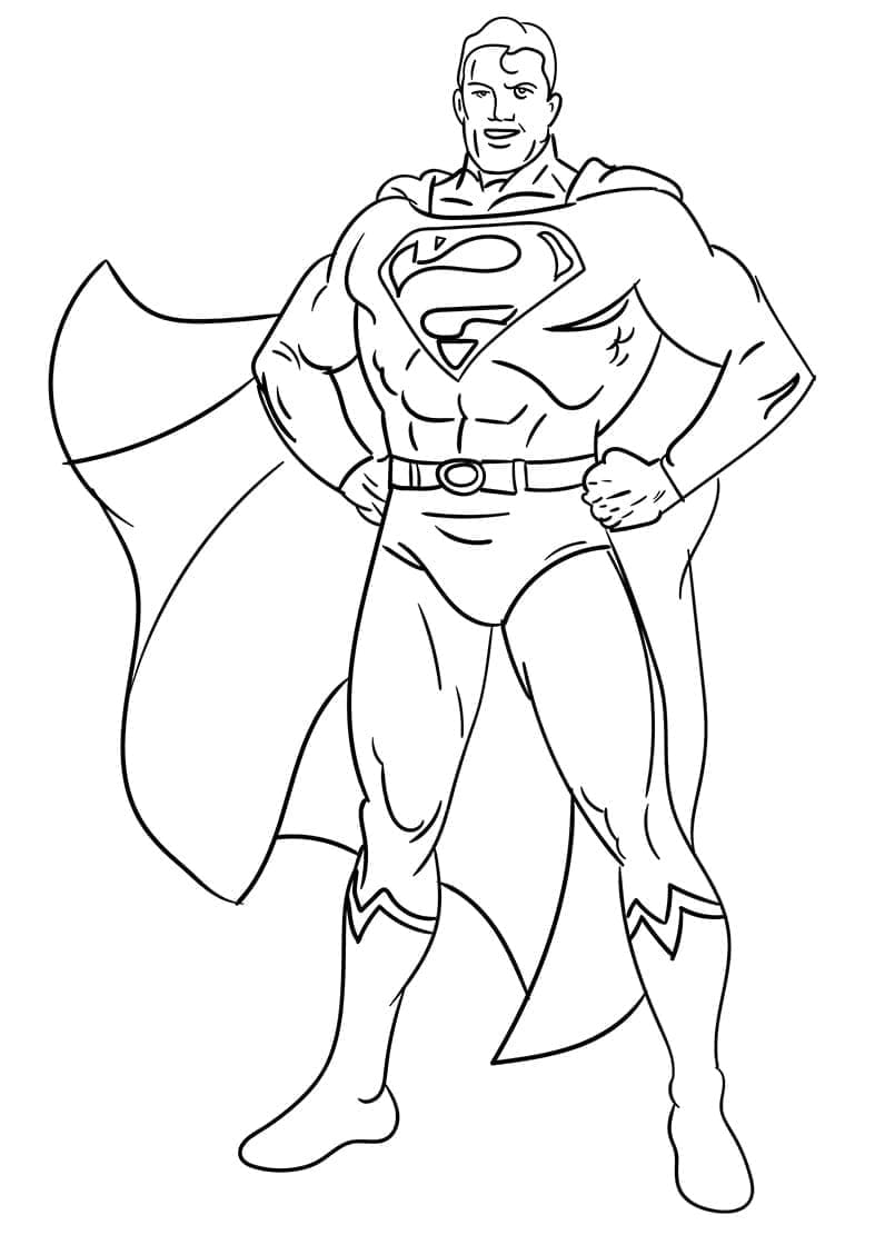 Desenho de Superman Muito Feliz para colorir