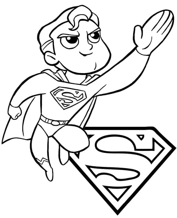 Desenho de Superman Muito Fofo para colorir