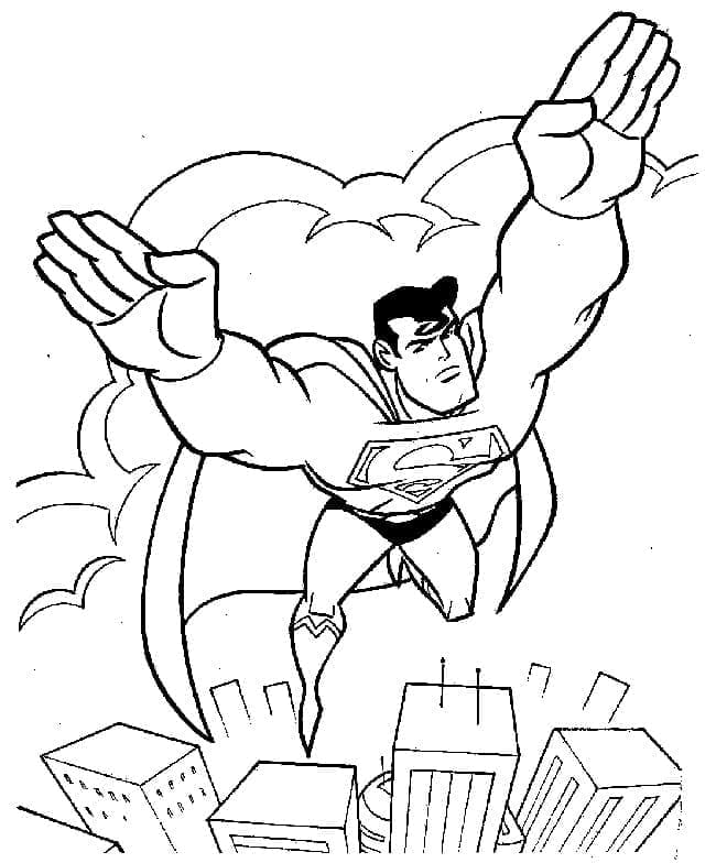 Desenho de Superman Rápido para colorir