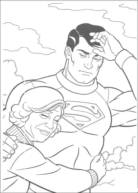 Desenho de Superman Salva uma Mulher para colorir