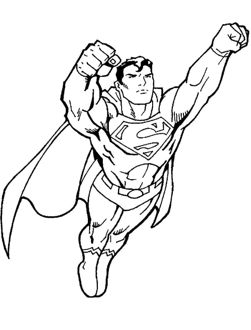 Desenho de Superman Voador para colorir