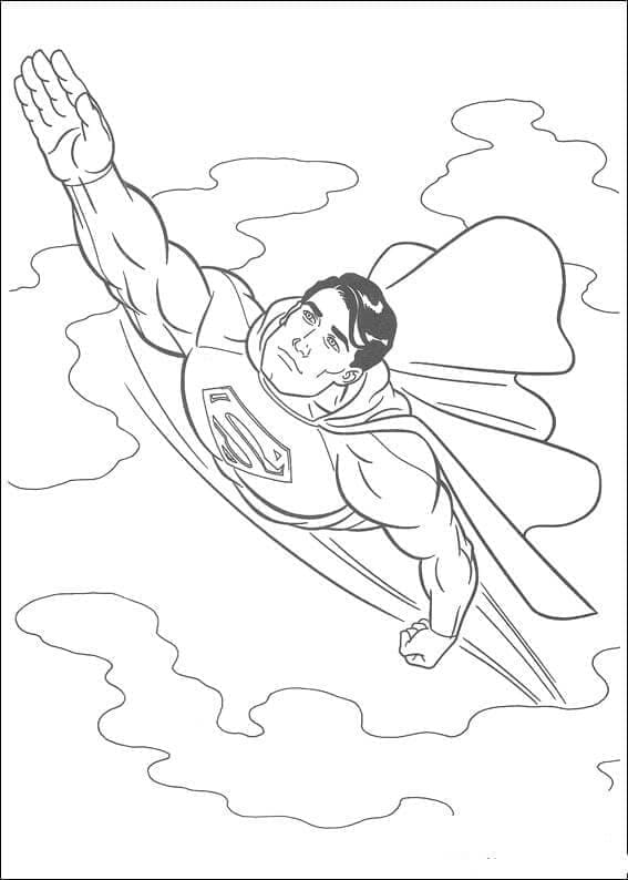 Desenho de Superman no Céu para colorir