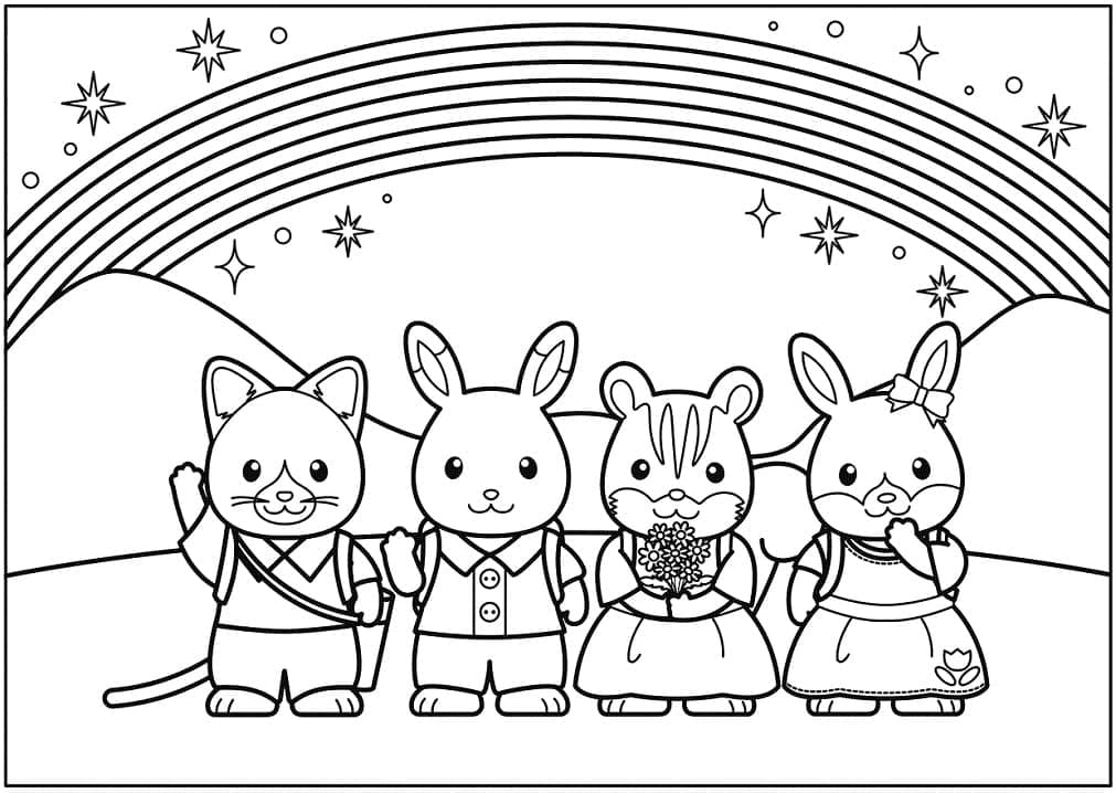 Desenhos de Sylvanian Families para colorir