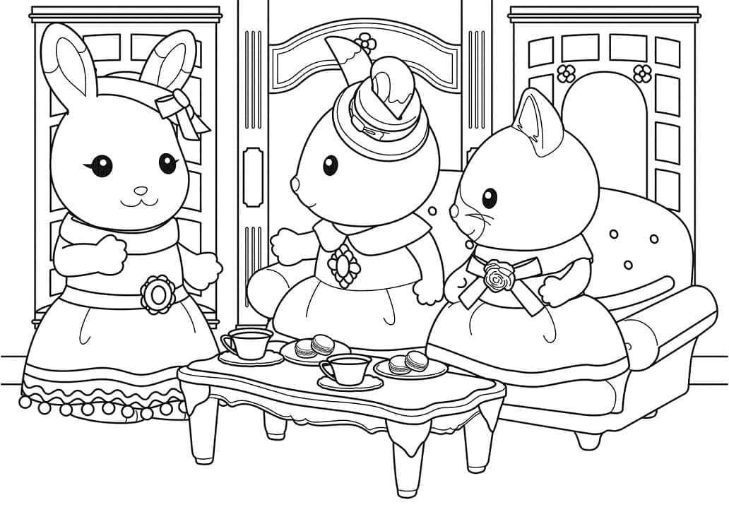 Desenho deSylvanian Families Para Crianças para colorir