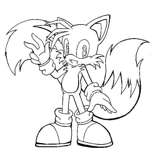 Desenho deTails Sonic Grátis Para Crianças para colorir