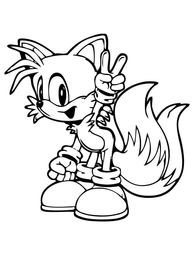 Desenho deTails Sonic Imprimível Para Crianças para colorir