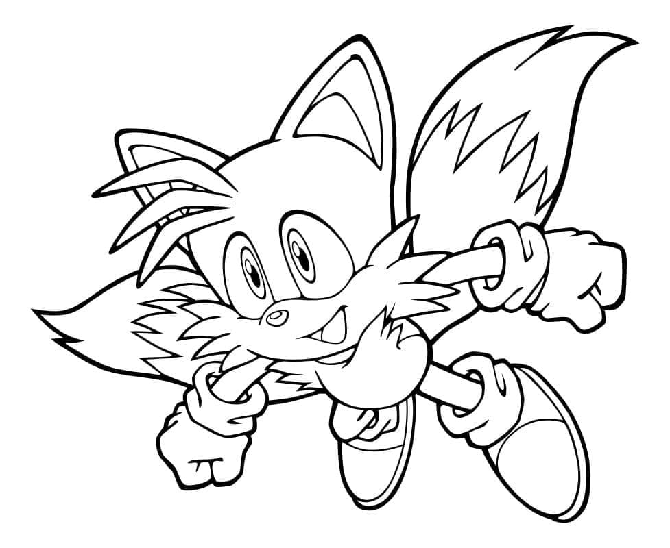 Desenho deTails Sonic para colorir