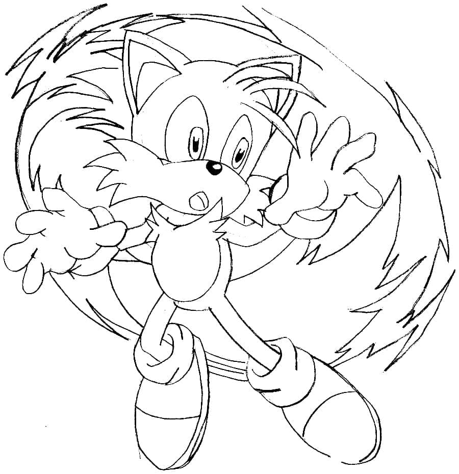 Desenho deTails de Sonic para colorir