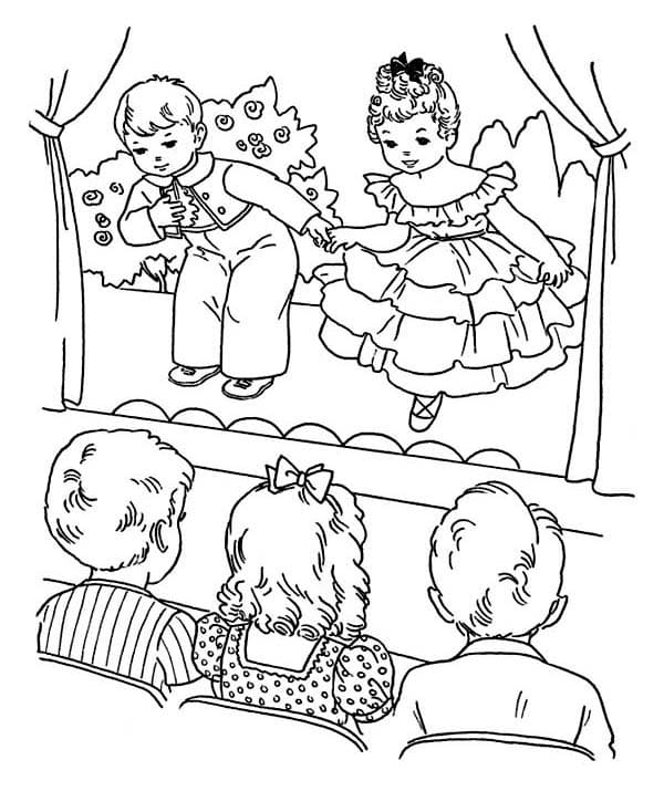 Desenho deTeatro Infantil para colorir