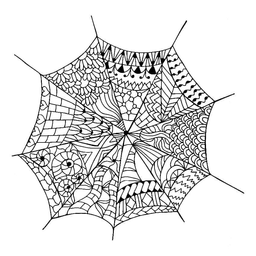 Desenho deTeia de Aranha Antiestresse para colorir