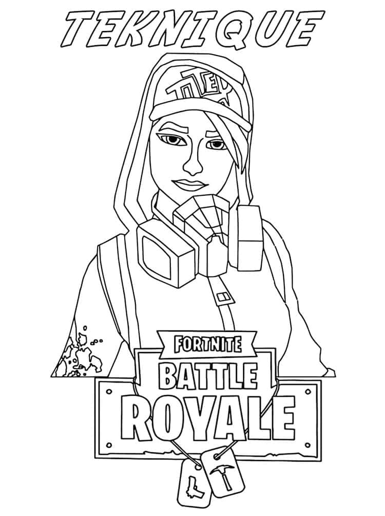 Desenho deTeknique de Fortnite para colorir