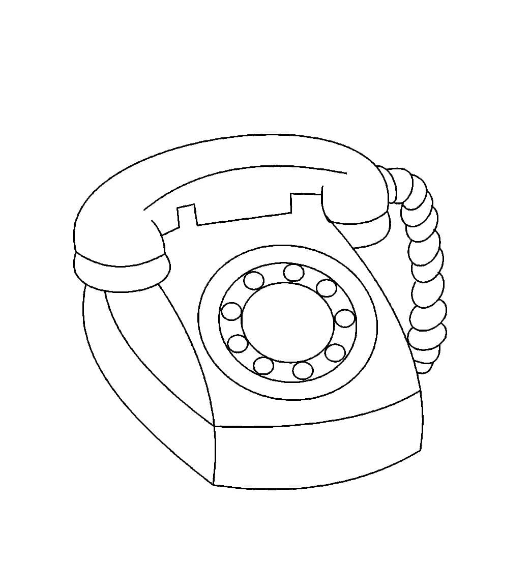 Desenho deTelefone Rotativo Antigo para colorir