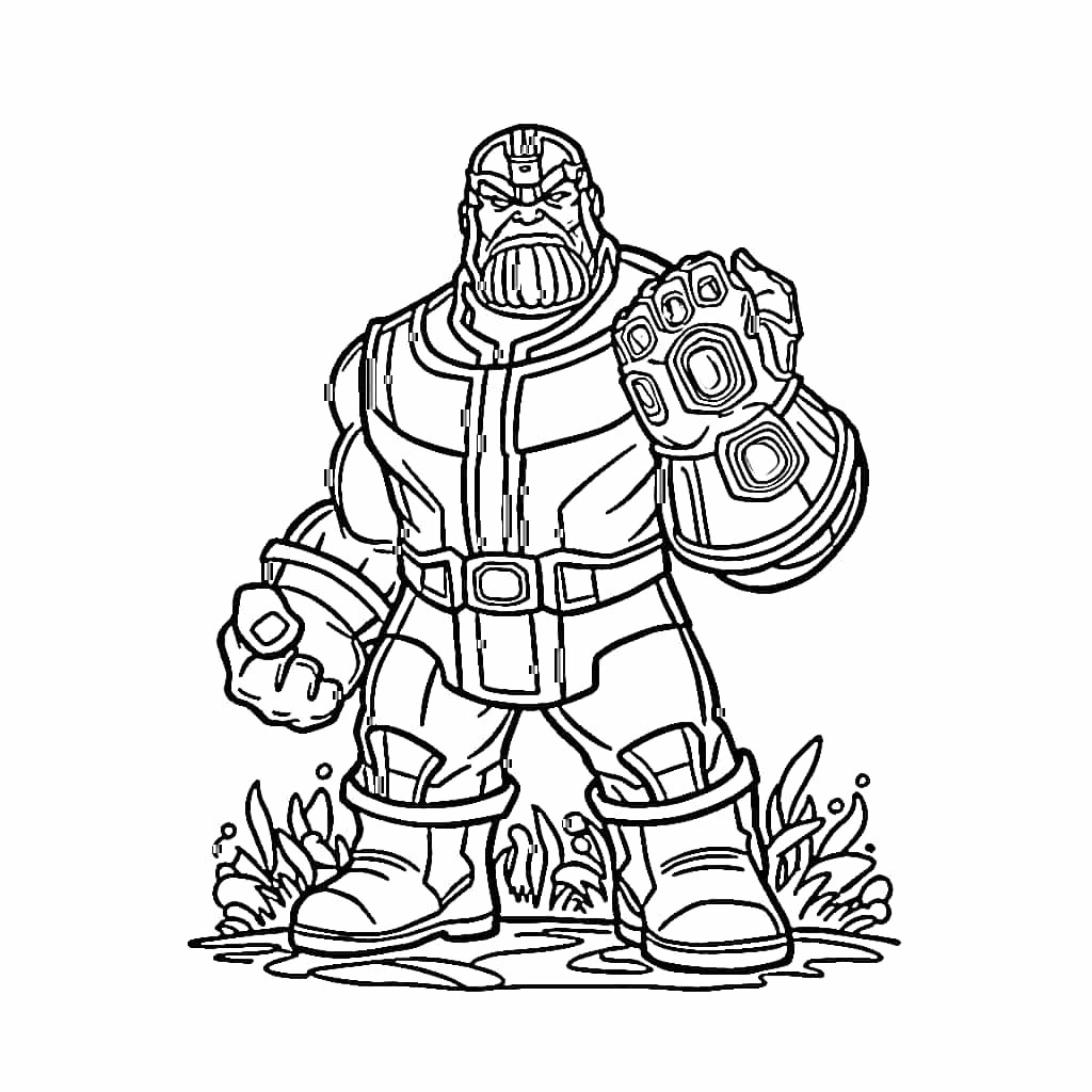 Desenho de Thanos Curto E Fofo para colorir