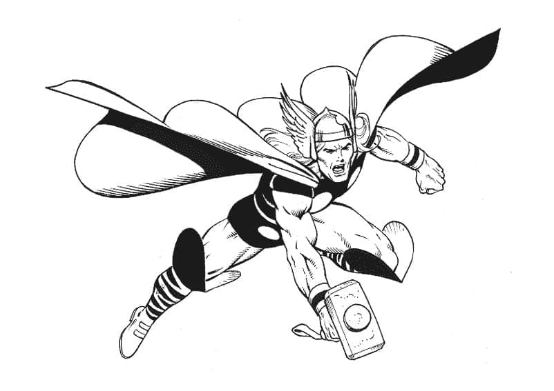 Desenho de Thor de Marvel Comics para colorir