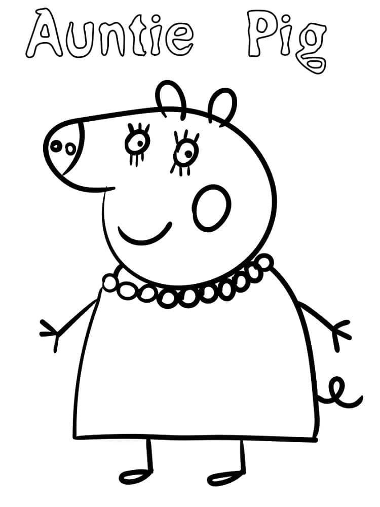 Desenho deTia Pig de Peppa Pig para colorir