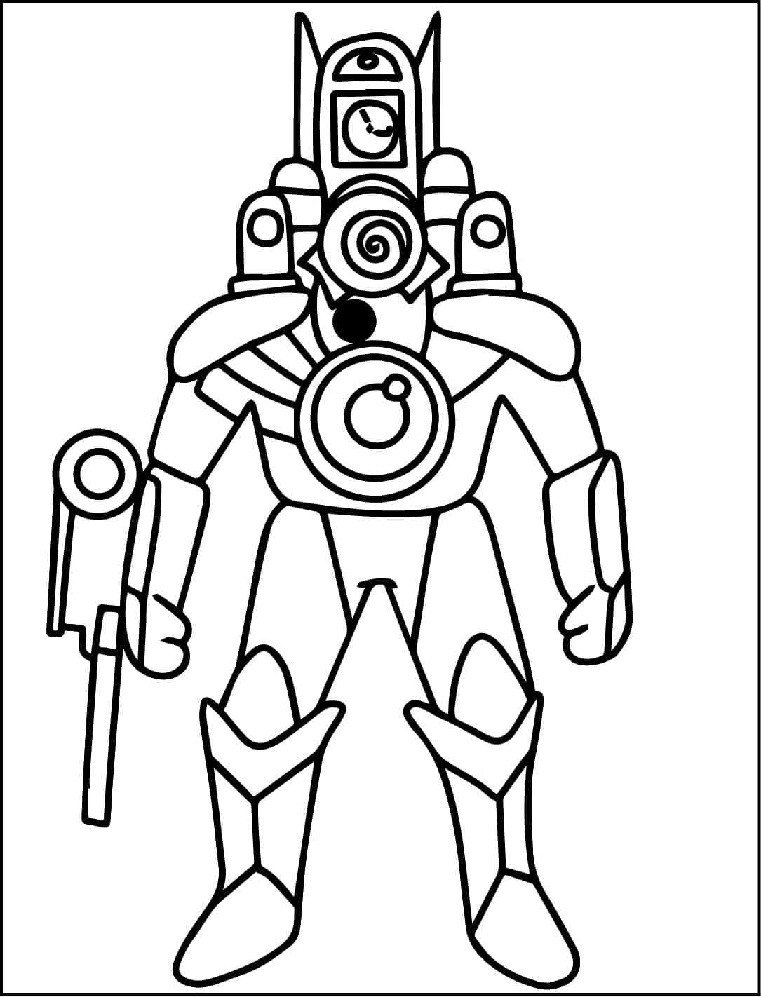 Desenho deTitan Clock Man de Skibidi Toilet para colorir