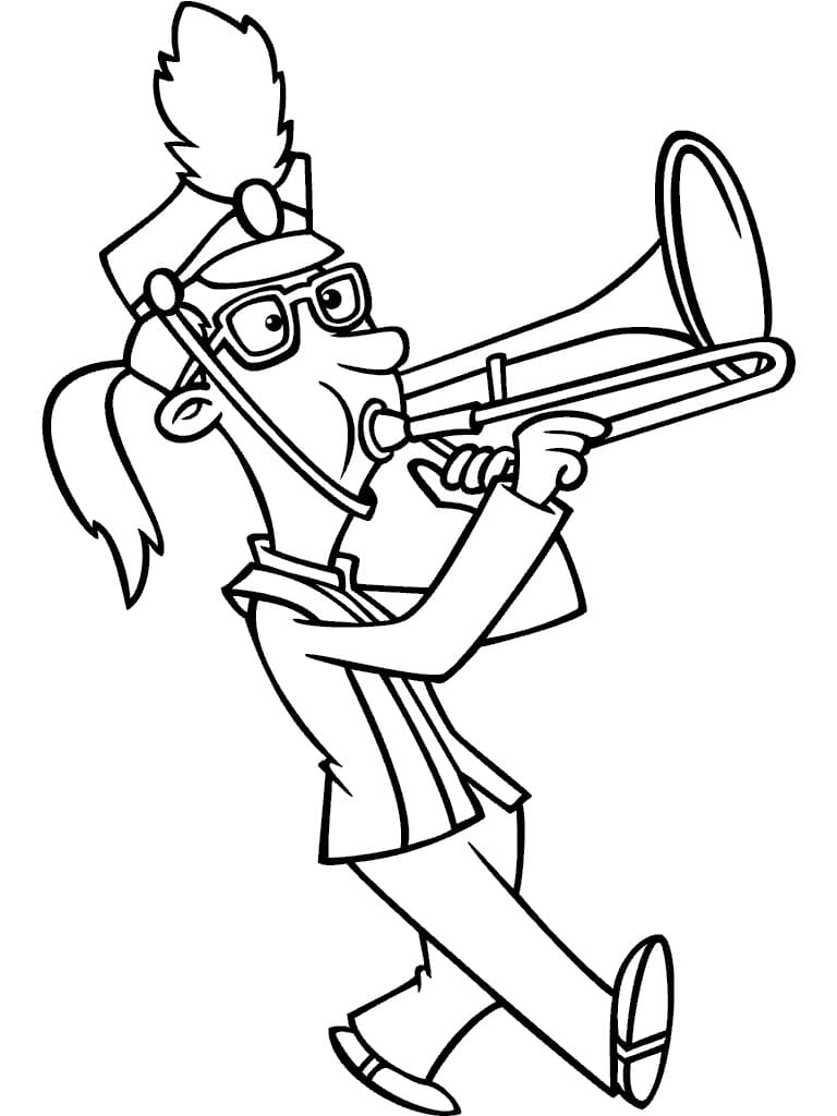 Desenho deToca Trombone para colorir