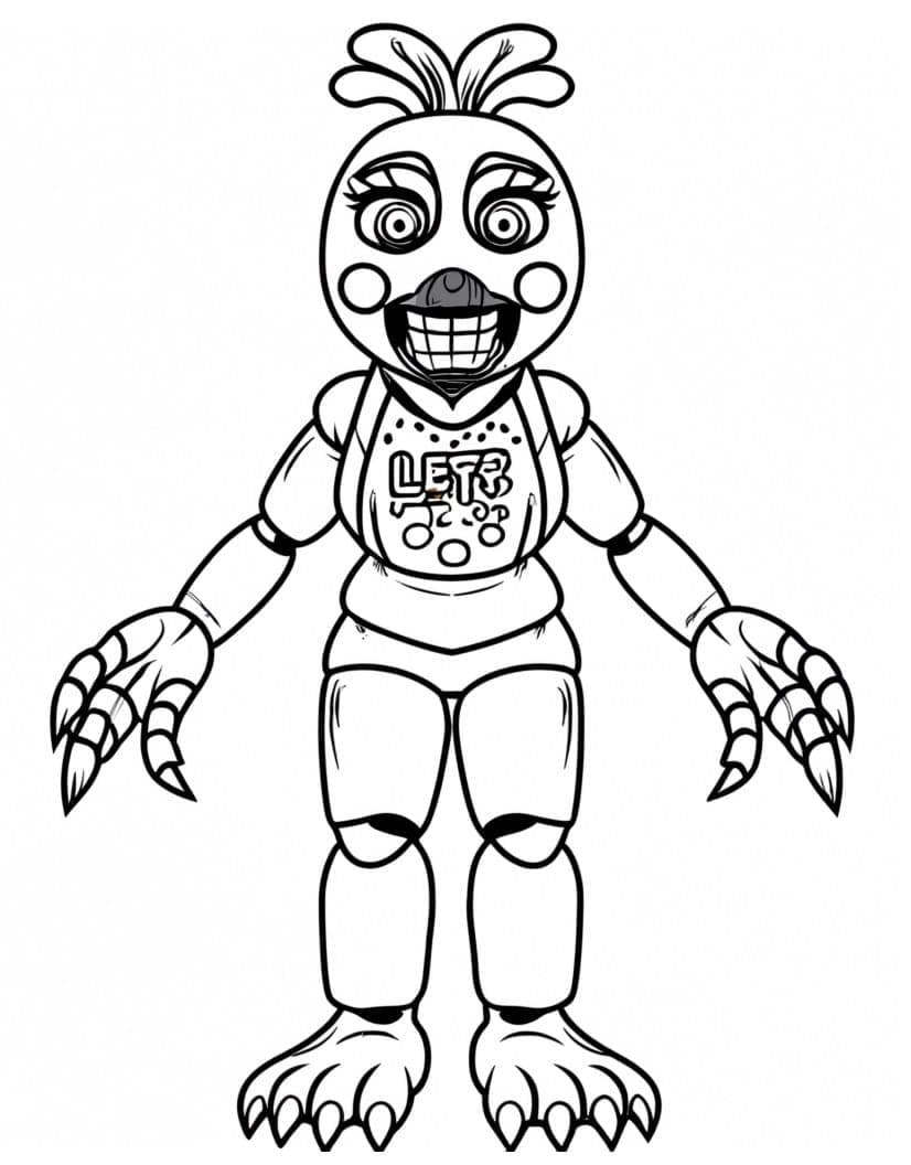 Desenho deToy Chica Fnaf para colorir