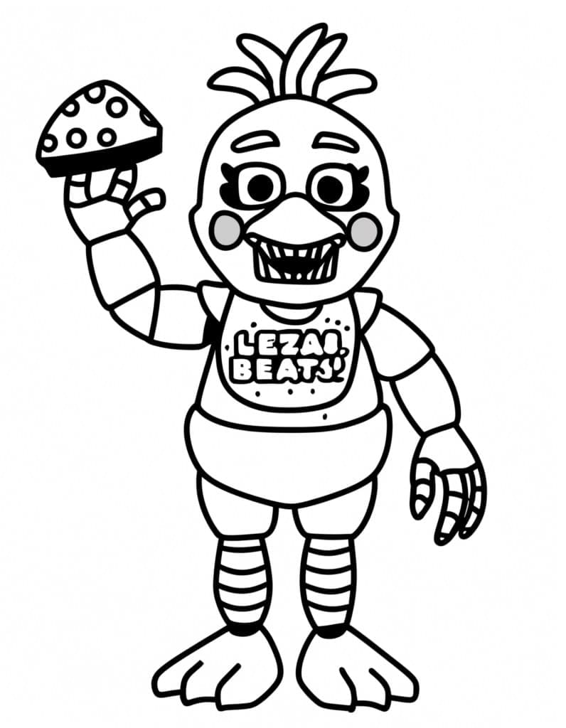 Desenhos de Chica Fnaf para colorir