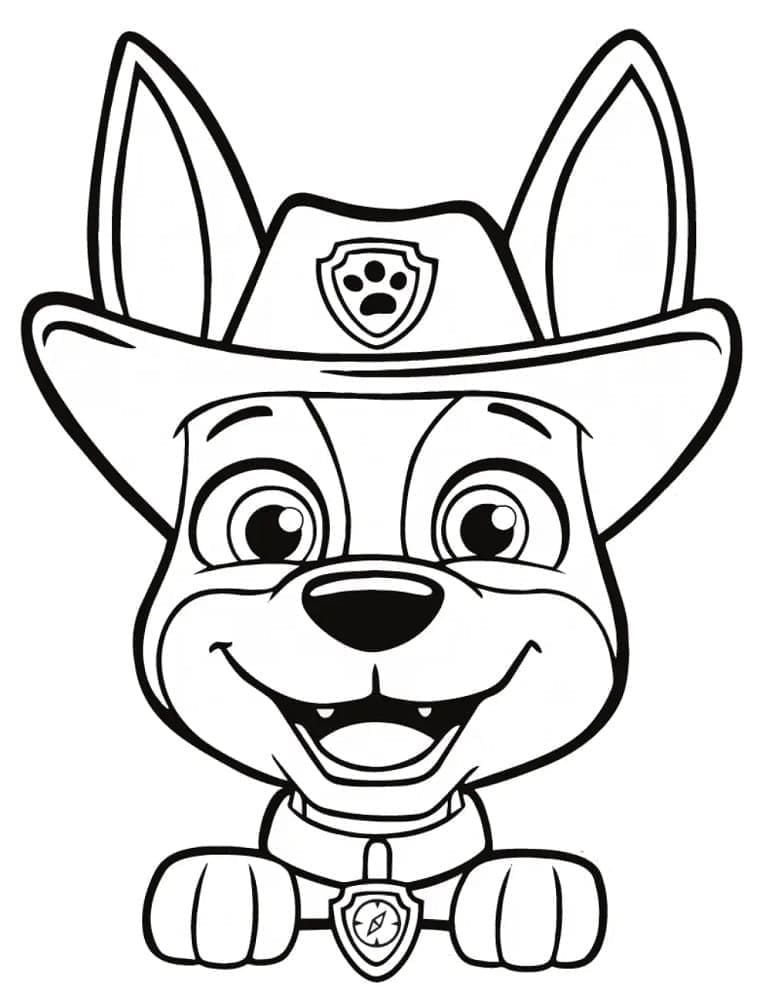 Desenho deTracker Fofo de Patrulha Canina para colorir