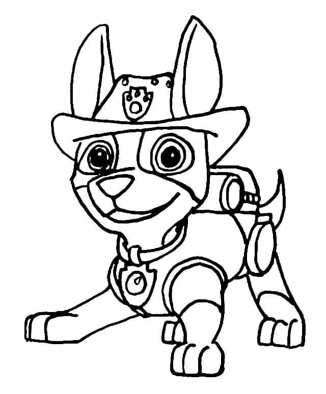 Desenho deTracker Patrulha Canina Fofo para colorir