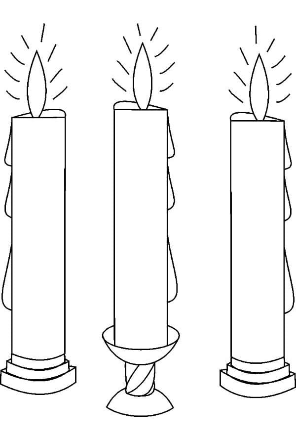 Desenho deTrês Velas para colorir