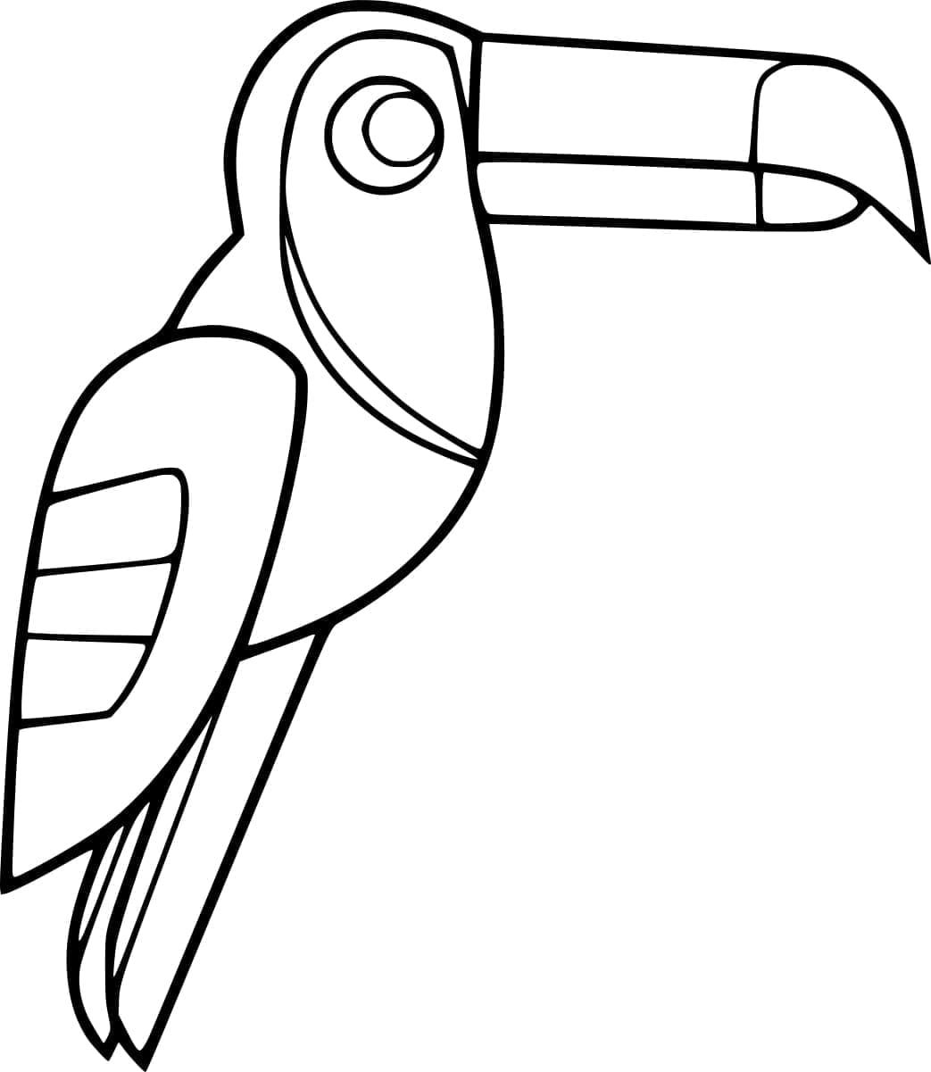 Desenho de Tucano Simples para colorir