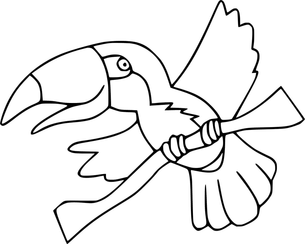 Desenho de Tucano de Desenho Animado para colorir