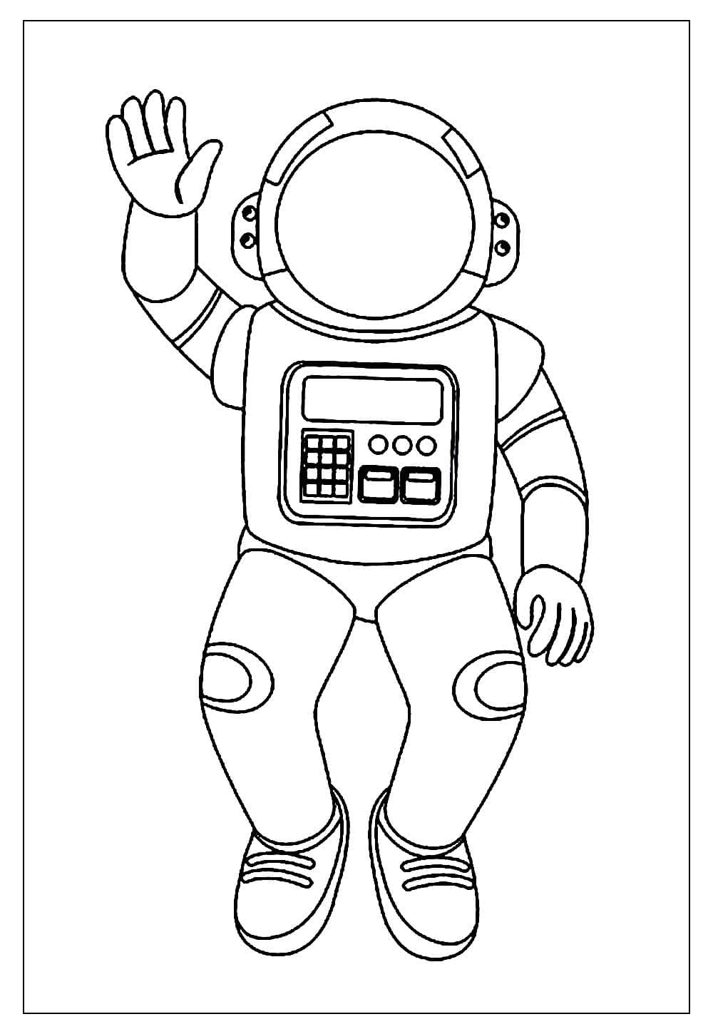 Desenho deUm Astronauta Amigável para colorir