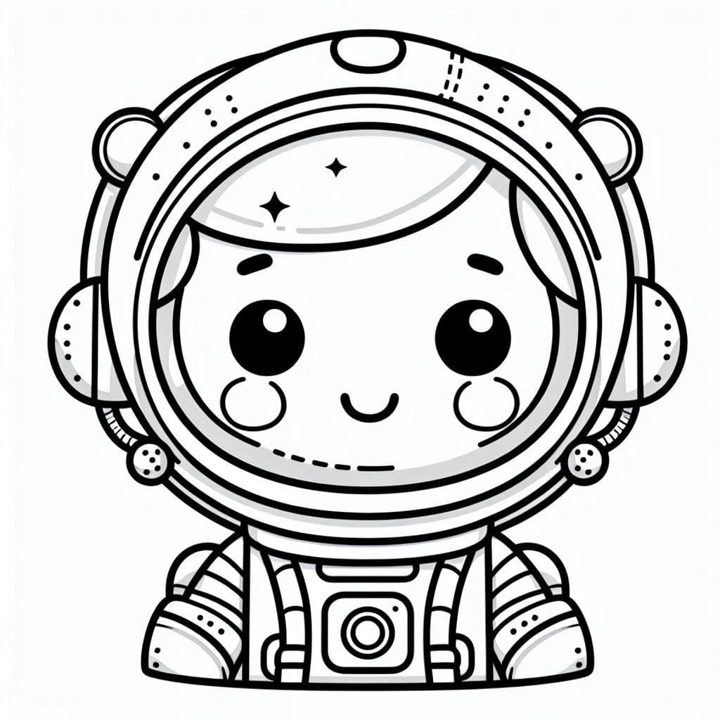 Desenho deUm Astronauta Muito Fofo para colorir