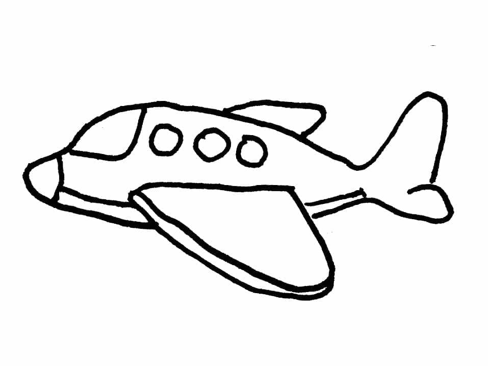 Desenho deUm Avião Engraçado para colorir