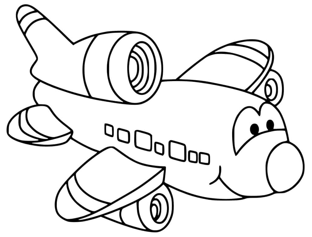 Desenho deUm Avião Muito Fofo para colorir