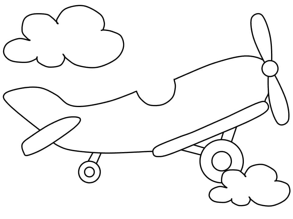 Desenho deUm Avião Simples para colorir