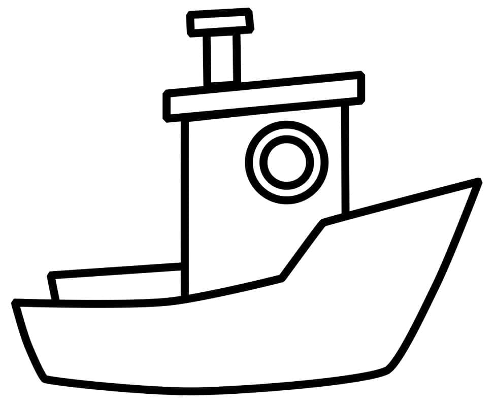 Desenho deUm Barco Simples para colorir