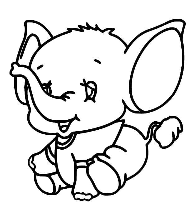 Desenho deUm Bebê Elefante para colorir