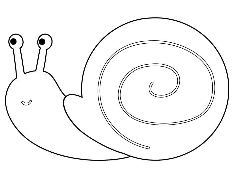 Desenho de Um Caracol Alegre para colorir