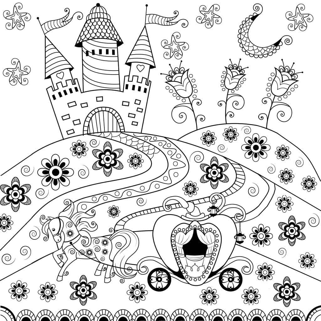 Desenho deUm Castelo Bonito para colorir