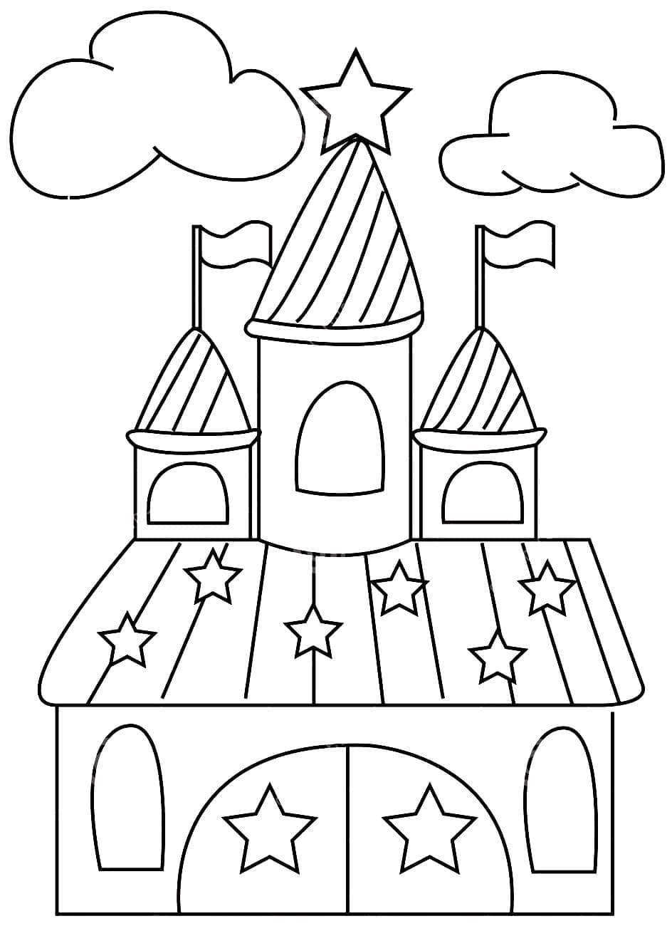 Desenho deUm Castelo Fofo para colorir