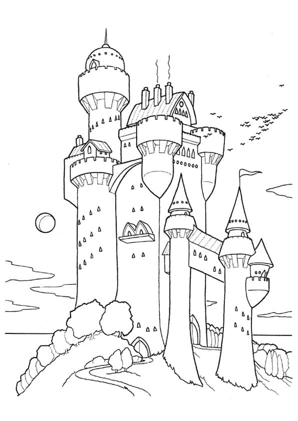 Desenho de Um Castelo Incrível para colorir