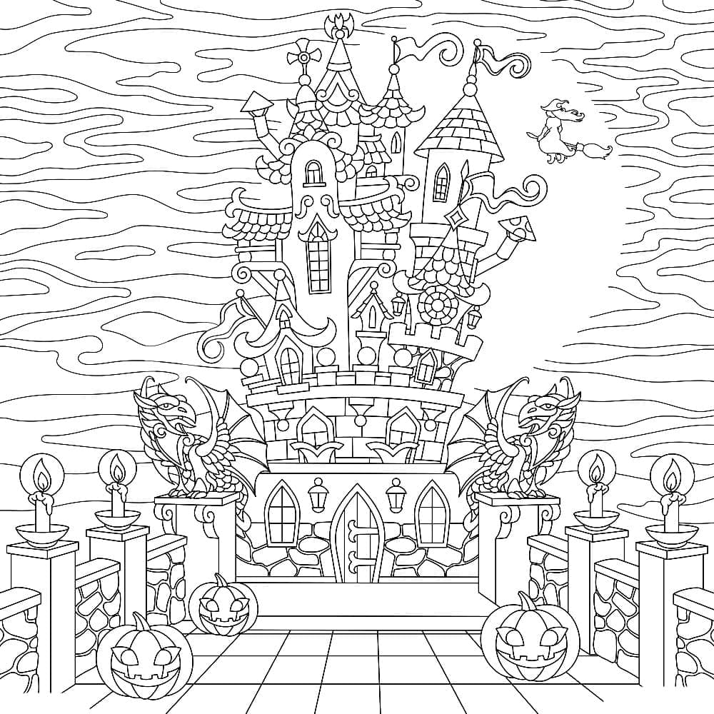 Desenho de Um Castelo Maravilhoso para colorir