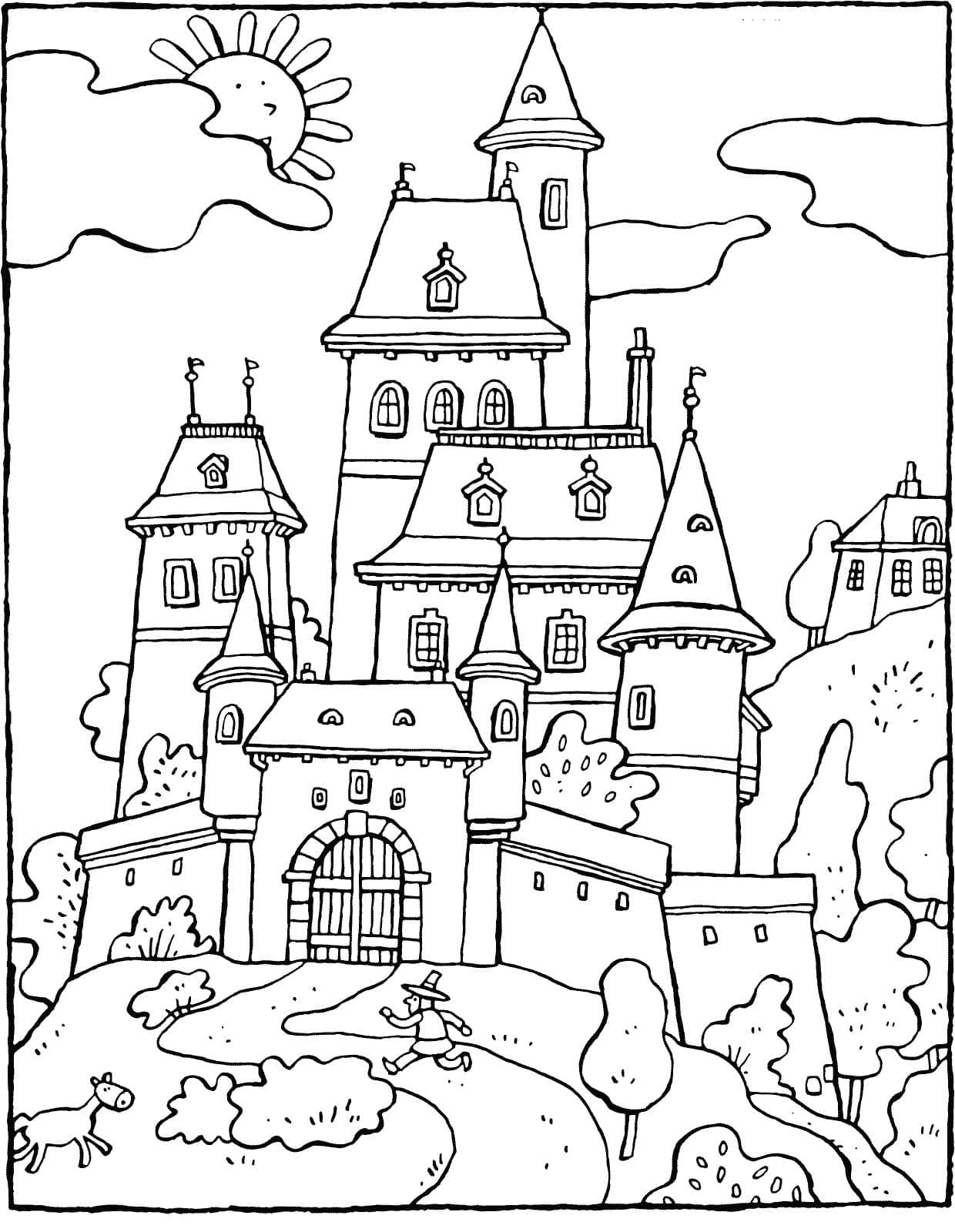 Desenho deUm Castelo para colorir