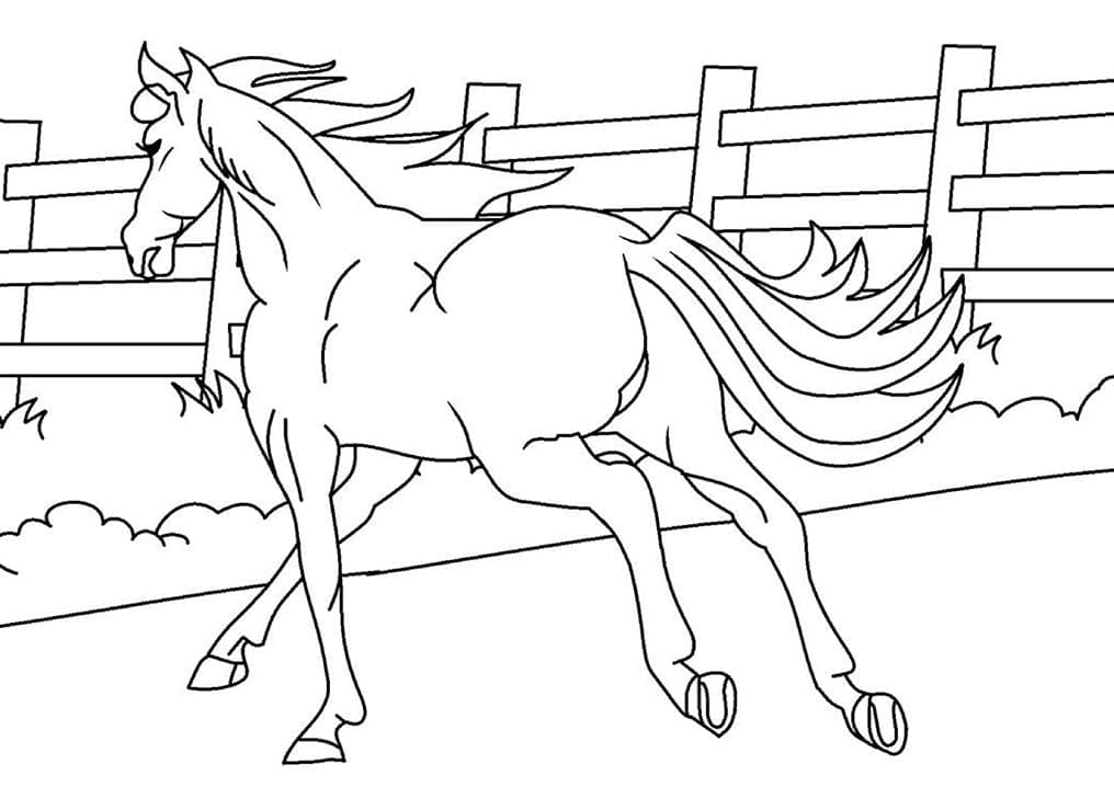 Desenho de Um Cavalo Correndo para colorir