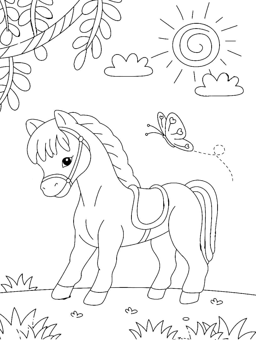 Desenho deUm Cavalo Fofo para colorir