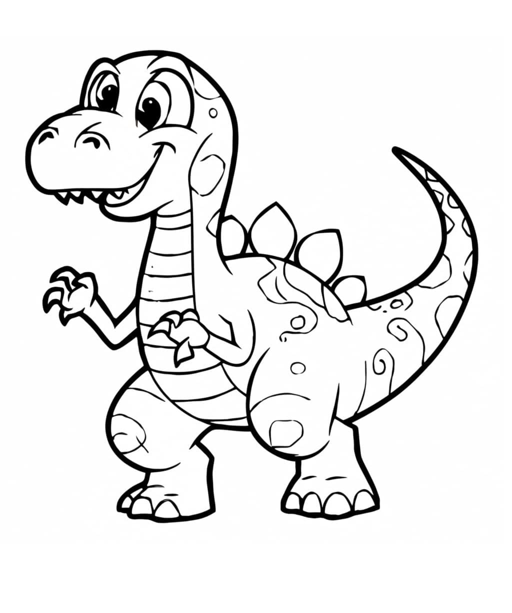 Desenho deUm Dinossauro Engraçado para colorir