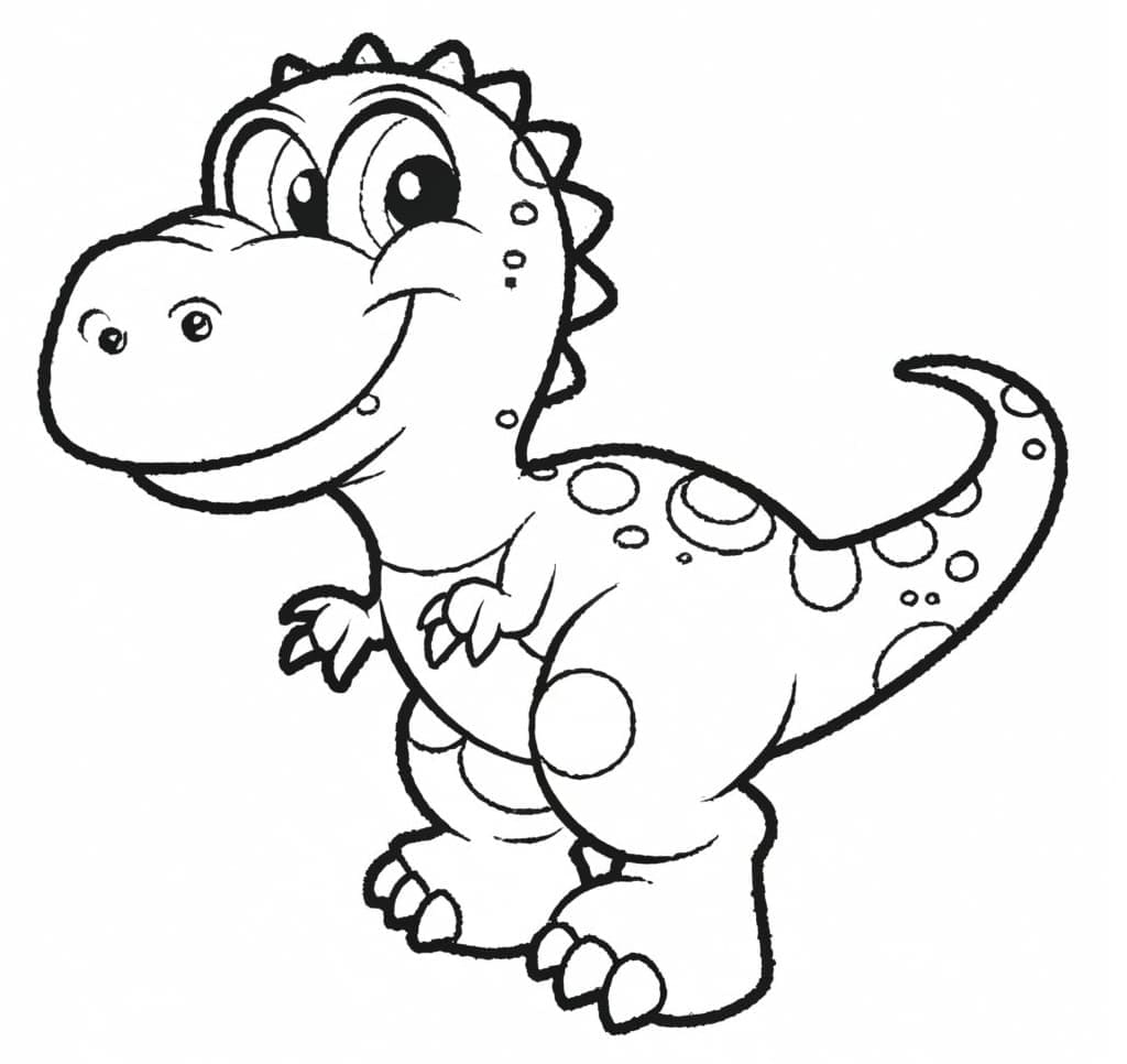 Desenho deUm Dinossauro Muito Engraçado para colorir