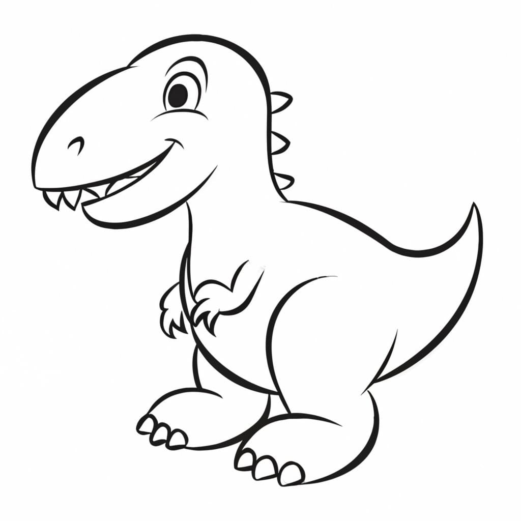 Desenho deUm Dinossauro Simples para colorir